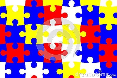 Puzzle pattern background. Jigsaw backdrop. Cartoon Illustration