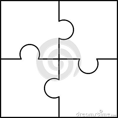 Puzzle pattern, outline style Vector Illustration