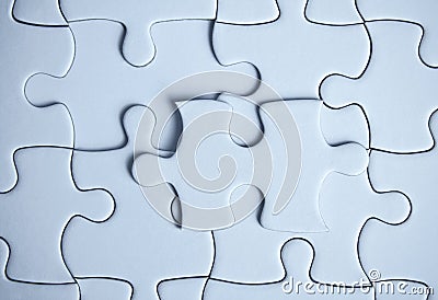 Puzzle piece.blue color Stock Photo