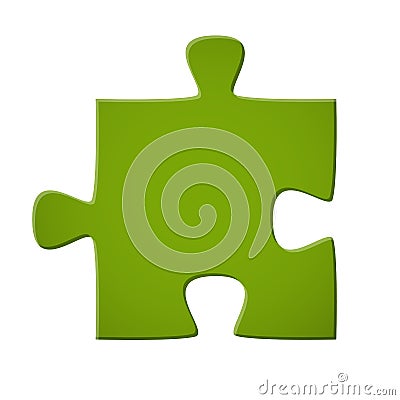 Puzzle piece green Vector Illustration