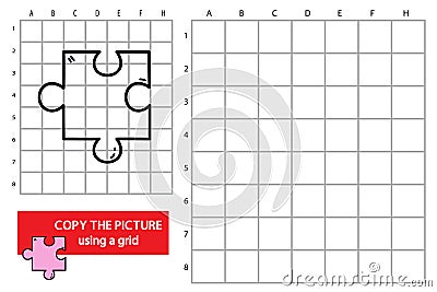 puzzle piece grid copy picture Vector Illustration