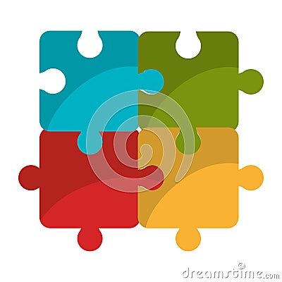 Puzzle piece isolated flat icon. Vector Illustration