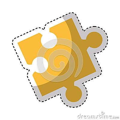 Puzzle piece isolated icon Vector Illustration