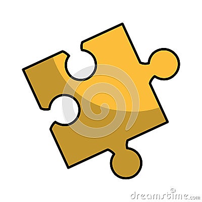 Puzzle piece isolated icon Vector Illustration