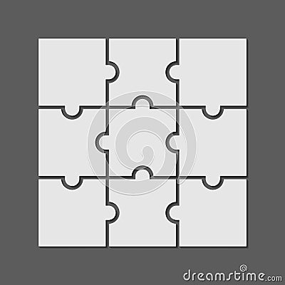 9 puzzle piece jigsaw concept vector background. 3x3 business puzzle design Vector Illustration