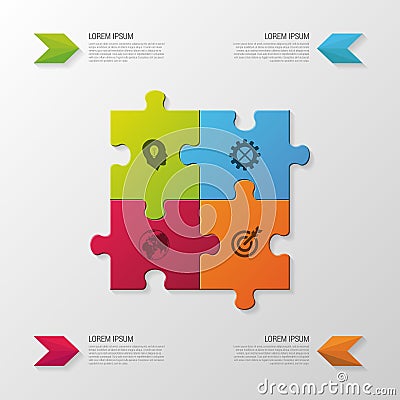 Puzzle piece. Modern infographics business concept. vector illustration Vector Illustration