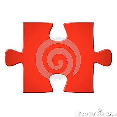 Puzzle piece red Vector Illustration