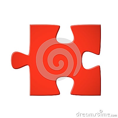 Puzzle piece red Vector Illustration