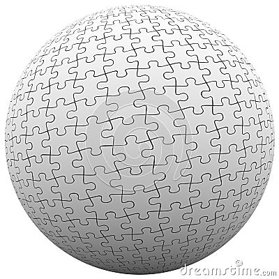 Puzzle Piece Sphere Ball Fit Together Peace Harmony Stock Photo