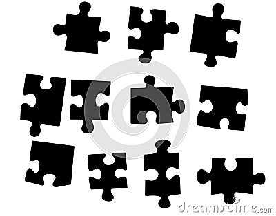 Puzzle Pieces Vector Illustration