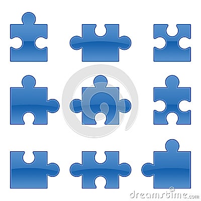 Puzzle Pieces Vector Illustration