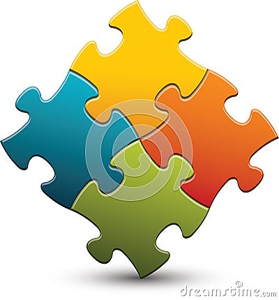 Puzzle Pieces Vector Illustration