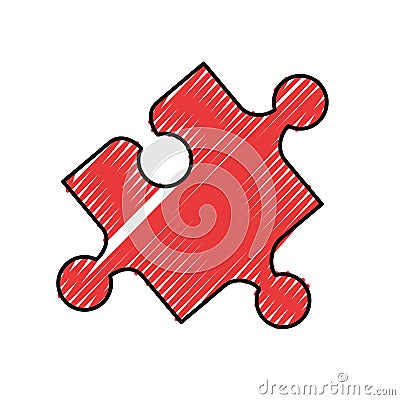 Puzzle pieces isolated icon Vector Illustration
