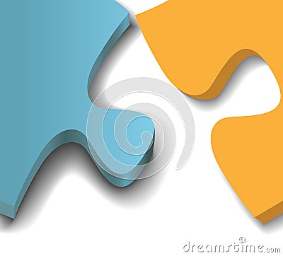 Puzzle pieces problem solution close up Vector Illustration