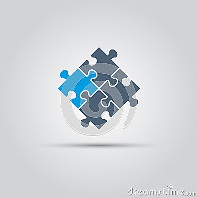 Puzzle pieces vector icon Vector Illustration