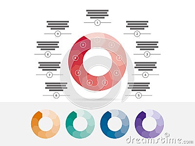 Puzzle presentation infographic diagram chart vector graphic template with explanatory text field isolated on white background Vector Illustration