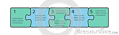 Puzzle sequence. Steps infographics. Presentation chart elements. Vector Illustration