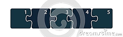 Puzzle sequence. Steps infographics. Presentation chart elements. Vector Illustration