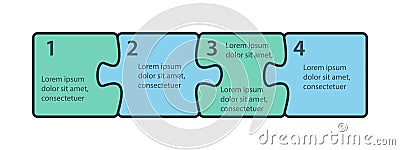 Puzzle sequence. Steps infographics. Presentation chart elements. Vector Illustration