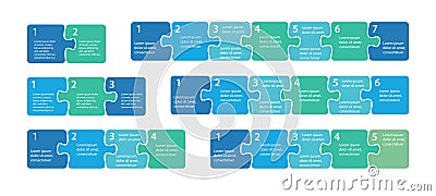 Puzzle sequence. Steps infographics. Presentation chart elements. Vector Illustration