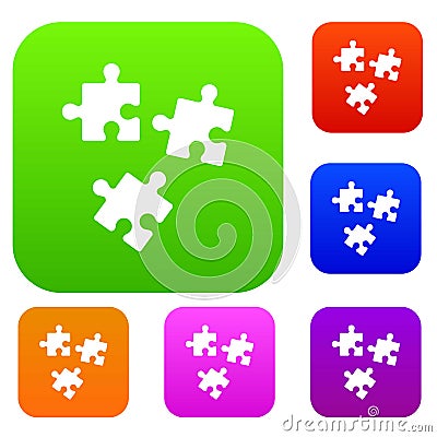 Puzzle set collection Vector Illustration