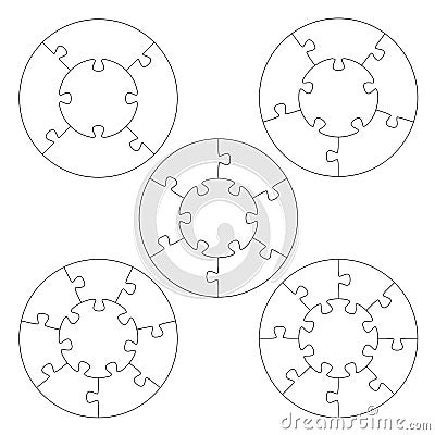 Puzzle templates circle Vector Illustration