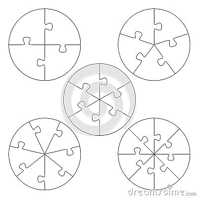 Puzzle templates circle Vector Illustration