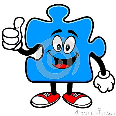 Puzzle with Thumbs Up Vector Illustration