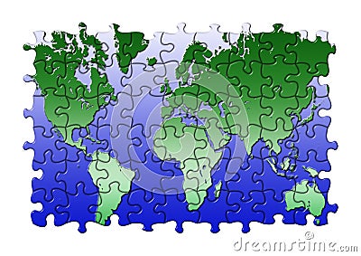 Puzzle world map Stock Photo