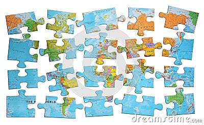 Puzzle world Stock Photo