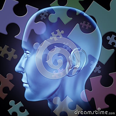 Puzzled brain Stock Photo