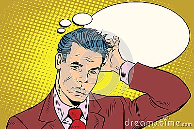 Puzzled businessman business people Vector Illustration