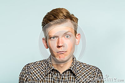 Puzzled confused bewildered shocked amazed man Stock Photo