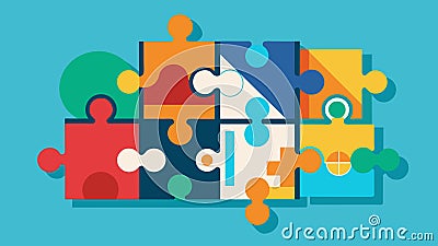 A puzzlelike structure with each piece representing a different aspect of the rational thinking process that must fit Vector Illustration