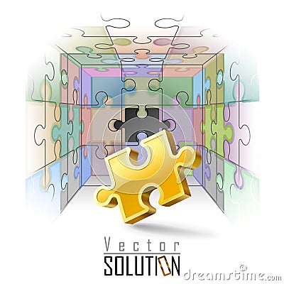 Puzzles,Challenges ,Solutions Vector Illustration