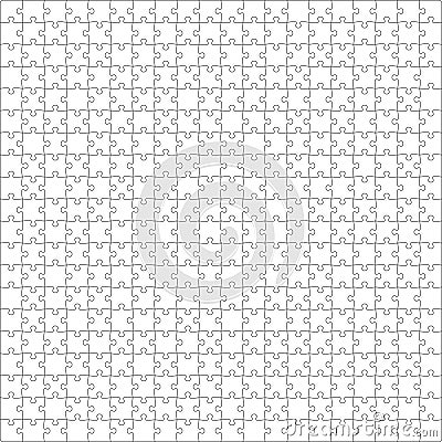 Puzzles grid template. Jigsaw puzzle pieces, thinking game and jigsaws detail frame design. puzzles game challenge vector Vector Illustration