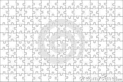 Puzzles grid template. Jigsaw puzzle pieces, thinking game and jigsaws detail frame design. puzzles game challenge vector Vector Illustration