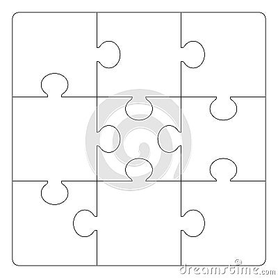 Puzzles grid template. Vector Illustration