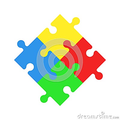 Puzzles icon. Jigsaw. World autism awareness day Vector Illustration