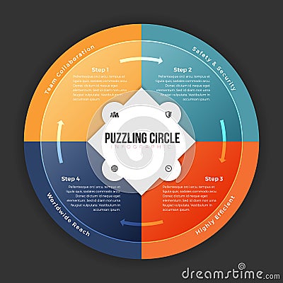 Puzzling Circle Infographic Vector Illustration