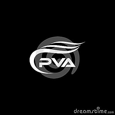 PVA letter logo design on black background.PVA creative initials letter logo concept.PVA letter design Vector Illustration
