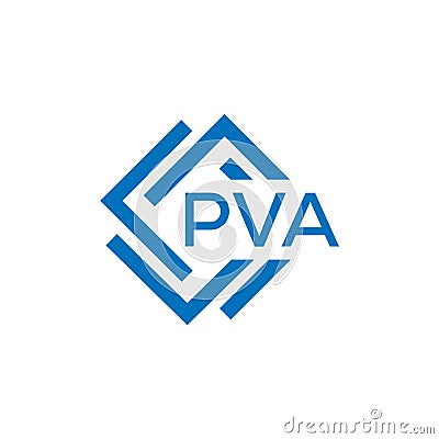 PVA letter logo design on white background. PVA creative circle letter logo concept Vector Illustration