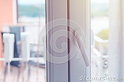 PVC door handle Stock Photo