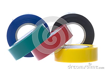 PVC Electrical Tapes Isolated Stock Photo