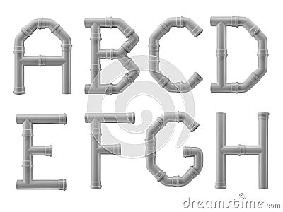 PVC pipe alphabet Stock Photo