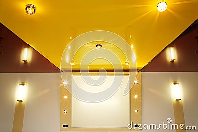 Pvc stretch ceiling film. Stock Photo