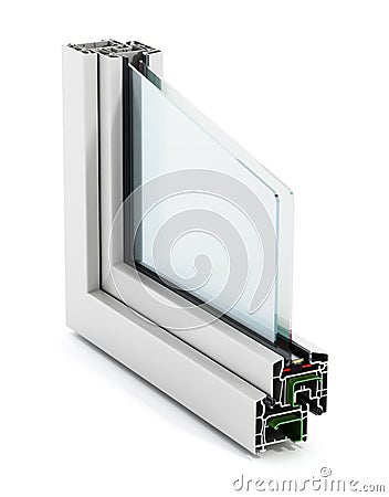 PVC window detail Stock Photo