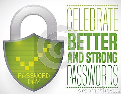 Padlock with Screen, Check and Sign Promoting Password Day Celebration, Vector Illustration Vector Illustration