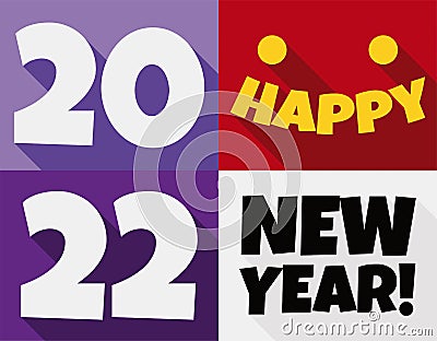 Design in Flat Style for Year 2022 Celebration, Vector Illustration Vector Illustration