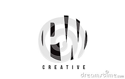 PW P W White Letter Logo Design with Circle Background. Vector Illustration